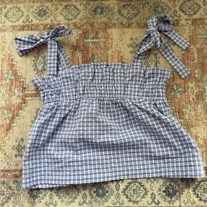 English Factory Blue and White Checkered Kids Camisole